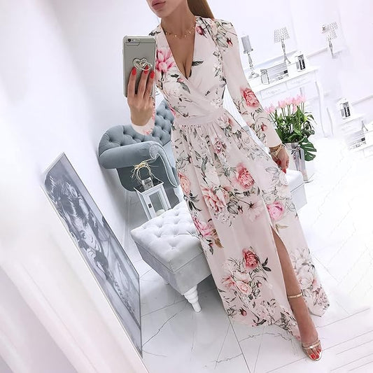 AD | Elegant bohoklänning med långa ärmar