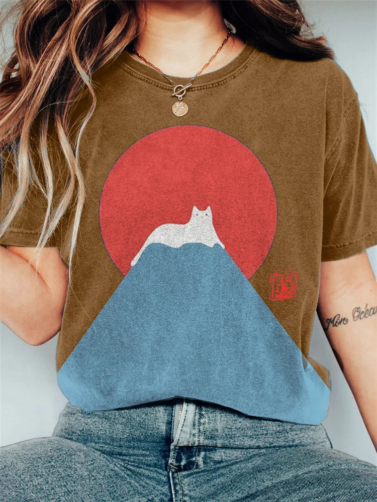 AD | Grafisk T-shirt med kattberg