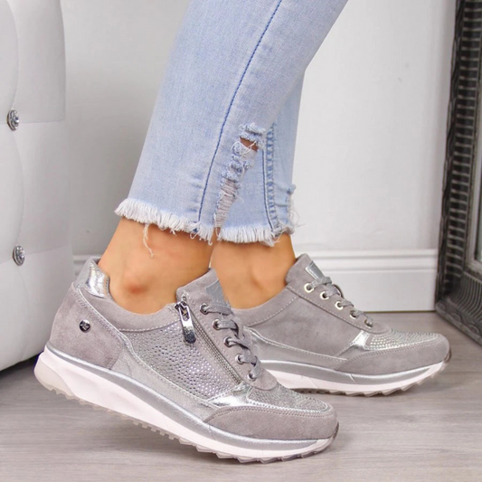 AD | Sneakers i metall med dragkedja