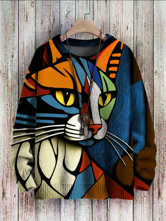 AD | Abstrakt tröja med kattmönster