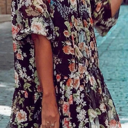AD | Elegant långärmad blommig klänning