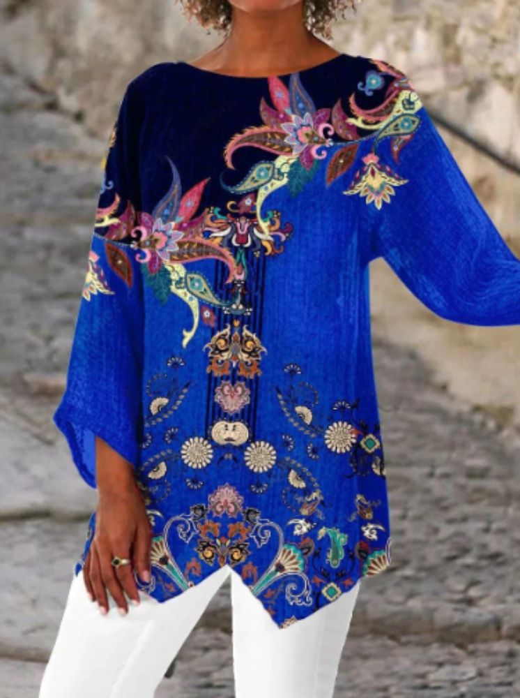 AD | Blus med färgglatt tryck