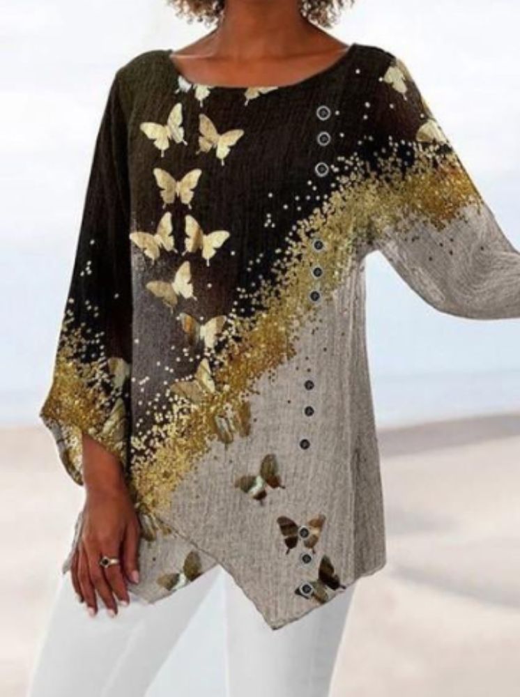 AD | Blus med färgglatt tryck