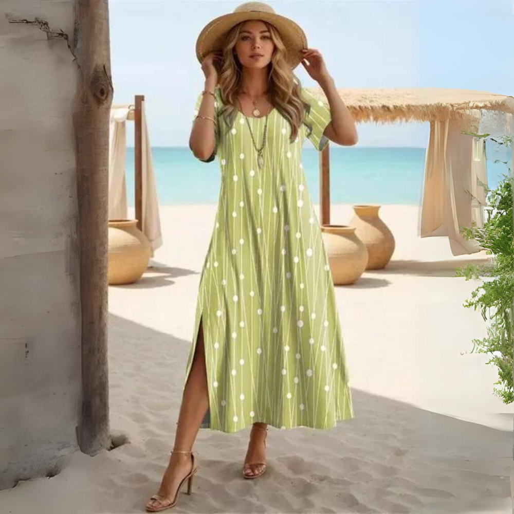 AD | Sommarklänning med prickigt mönster