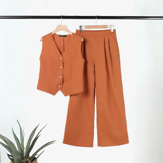 AD | Elegant set för kvinnor - topp och byxor