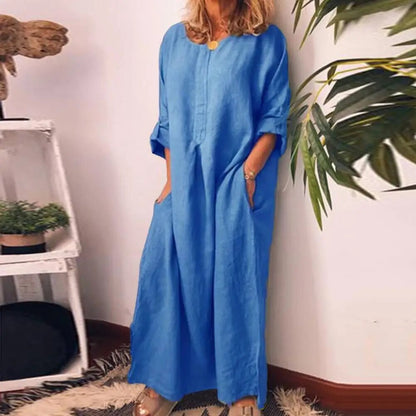AD | Oversized lång skjortklänning i linne