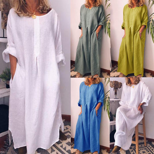 AD | Oversized lång skjortklänning i linne