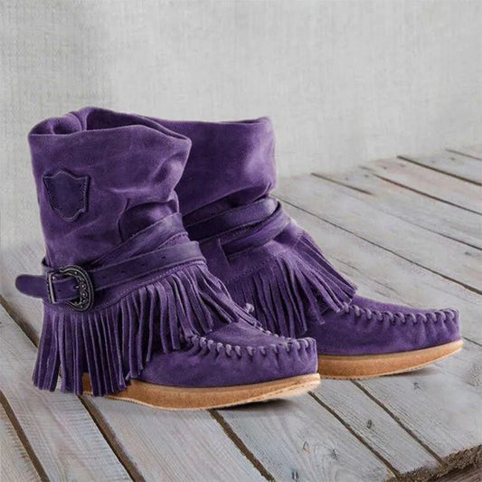 AD | Boho moccasinboots med fransar