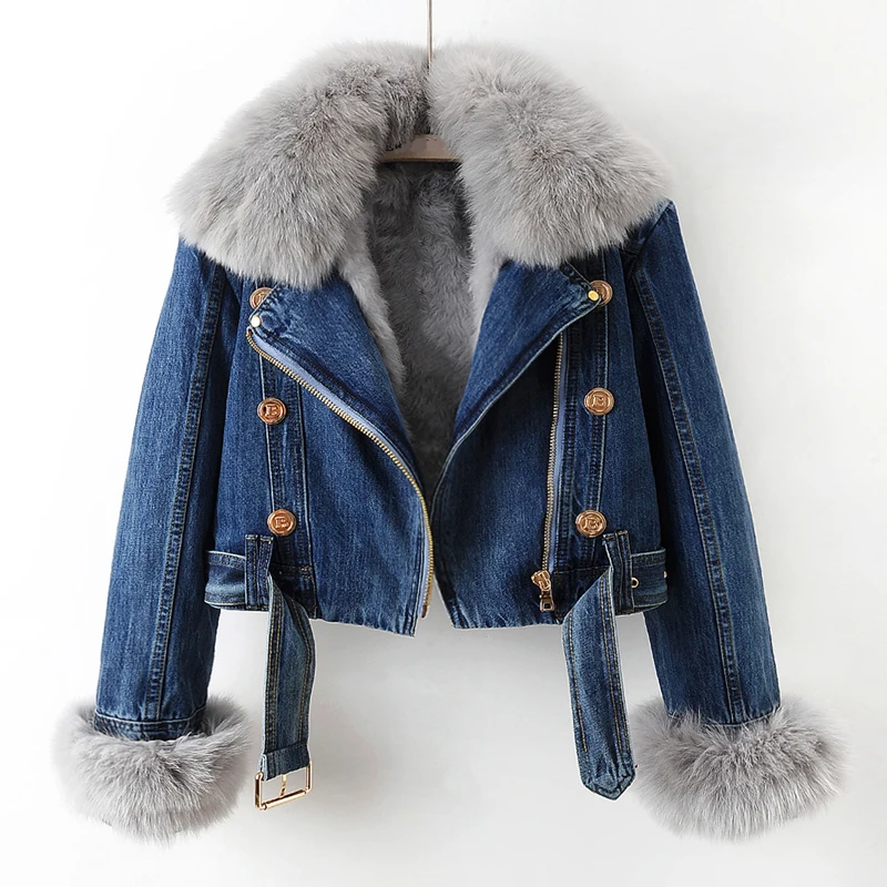 AD | Lyxig jeansjacka i fuskpäls