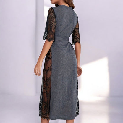 AD | Elegant spetsklänning med omlottlook