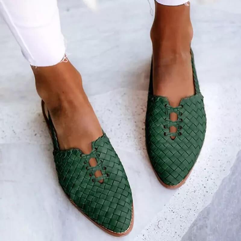 AD | Slip-on-flats i vävt material