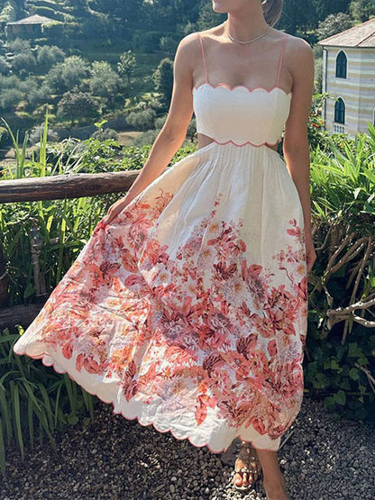 AD | Blommig, elegant Isabella-klänning med halterneck-ringning