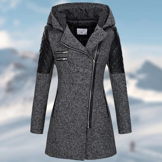 AD | Elegant asymmetrisk kappa i ullblandning
