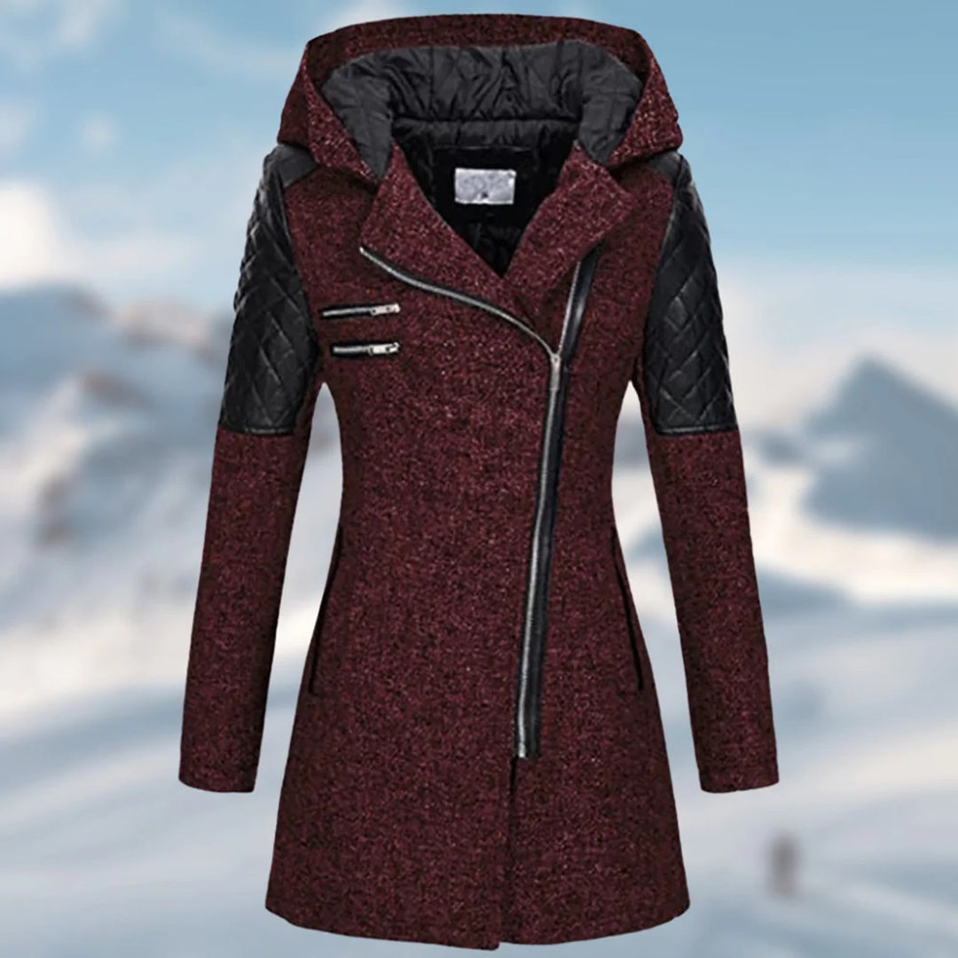 AD | Elegant asymmetrisk kappa i ullblandning