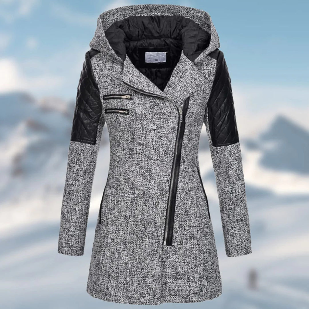 AD | Elegant asymmetrisk kappa i ullblandning