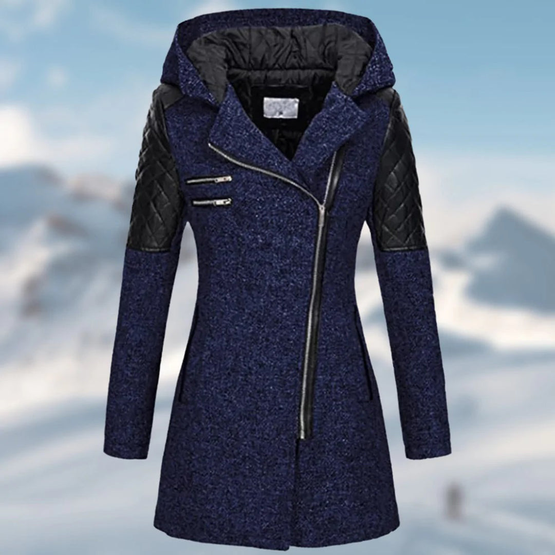AD | Elegant asymmetrisk kappa i ullblandning