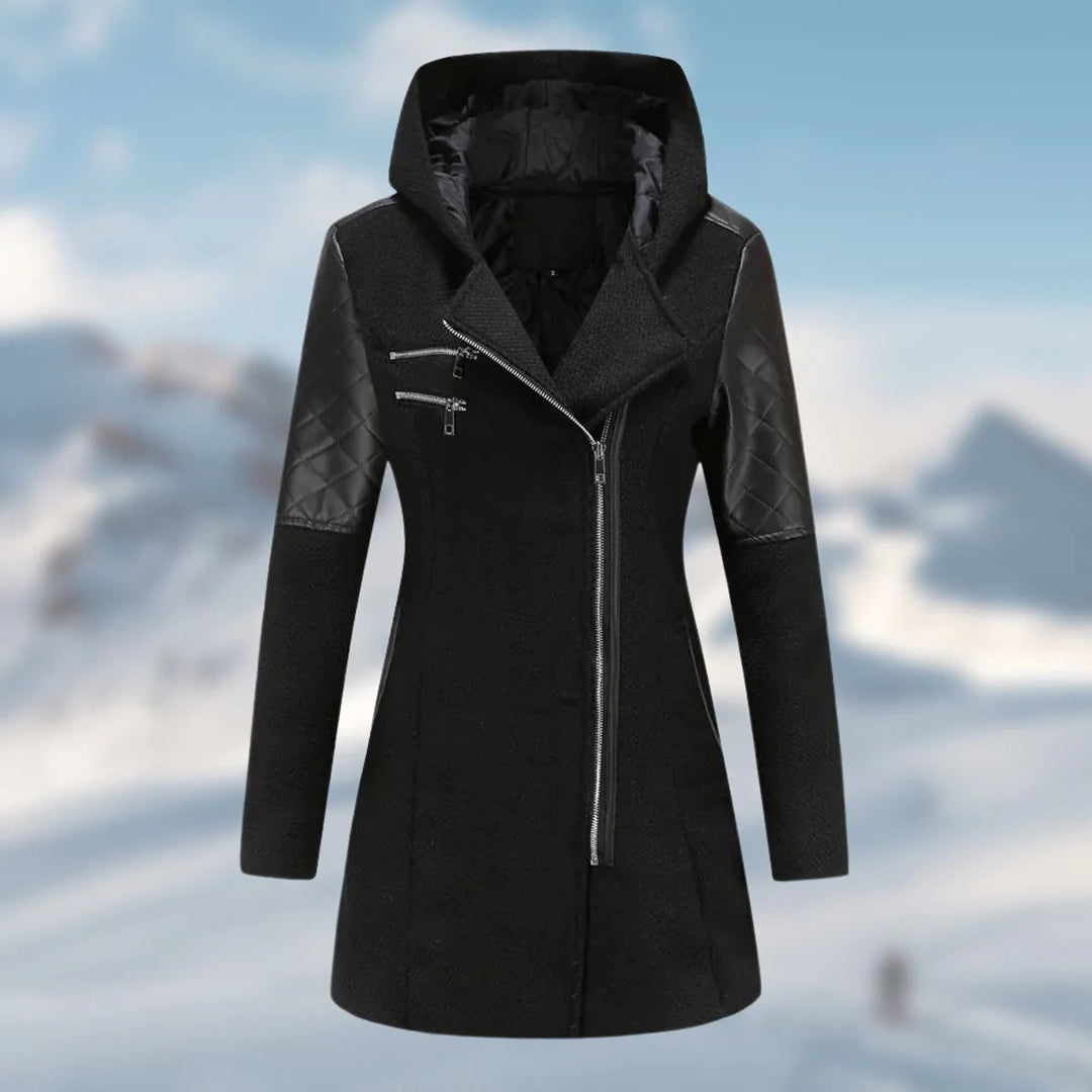 AD | Elegant asymmetrisk kappa i ullblandning