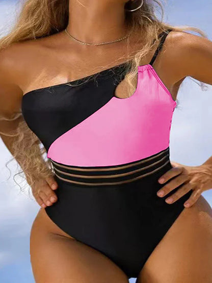 AD | Bikini baddräkt för kvinnor tygpanel patchwork kropp