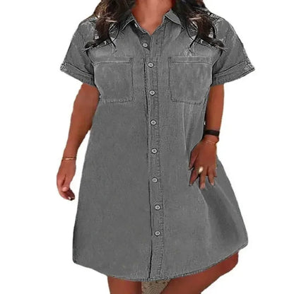 AD - Avslappnad klänning i denim