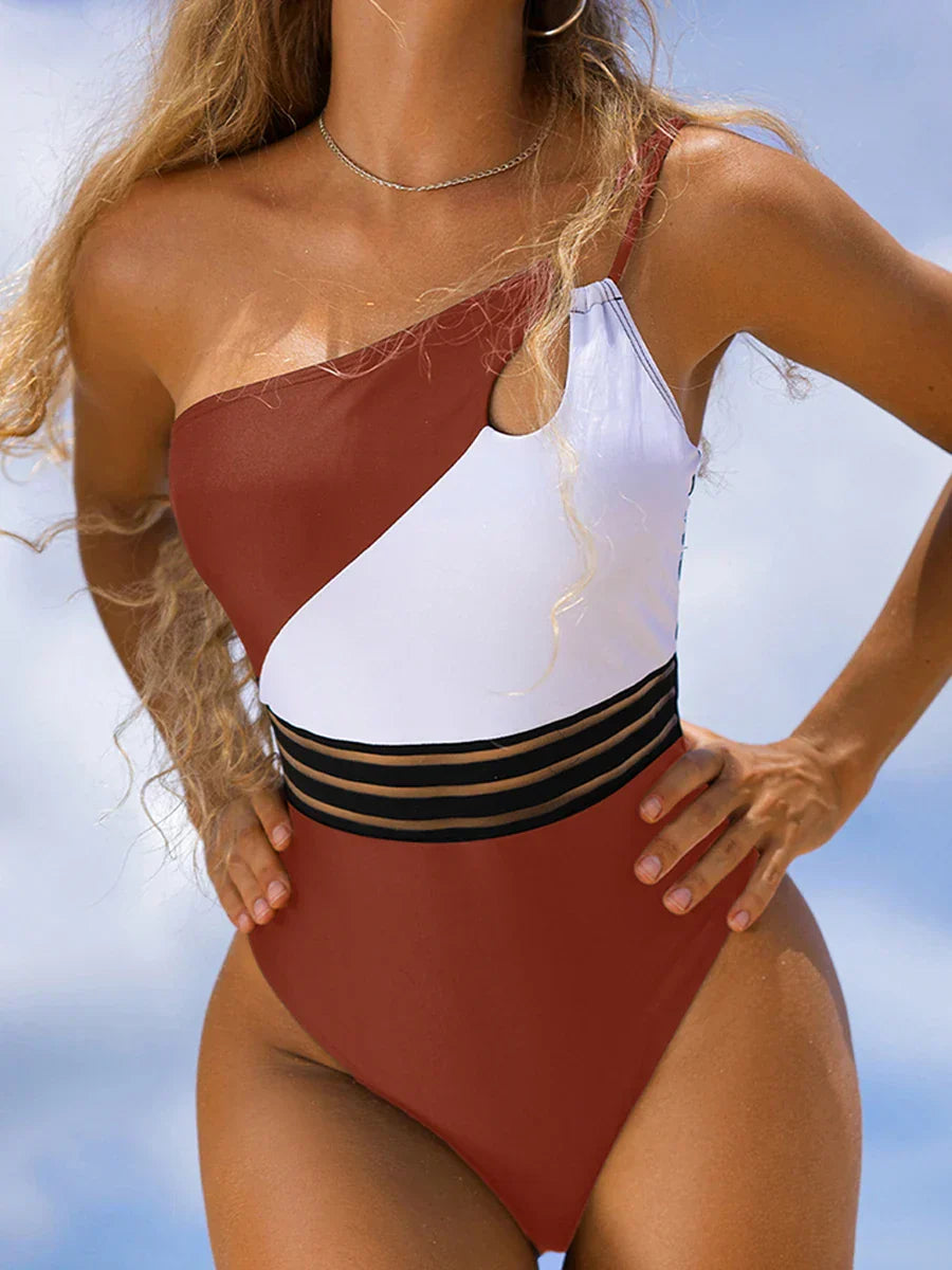 AD | Bikini baddräkt för kvinnor tygpanel patchwork kropp
