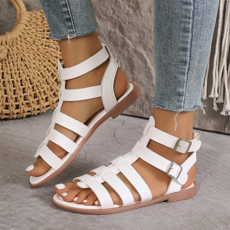 AD | | Eleganta sandaler för kvinnor Brun Vit