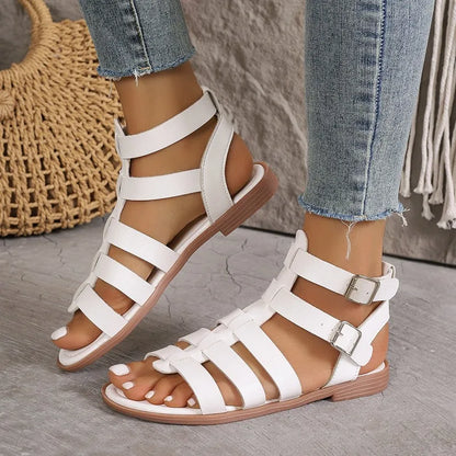 AD | | Eleganta sandaler för kvinnor Brun Vit