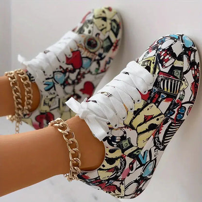 AD | High-top sneakers med graffititryck