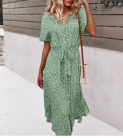 AD - Chic klänning med blommigt mönster