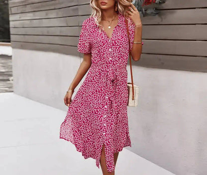 AD - Chic klänning med blommigt mönster