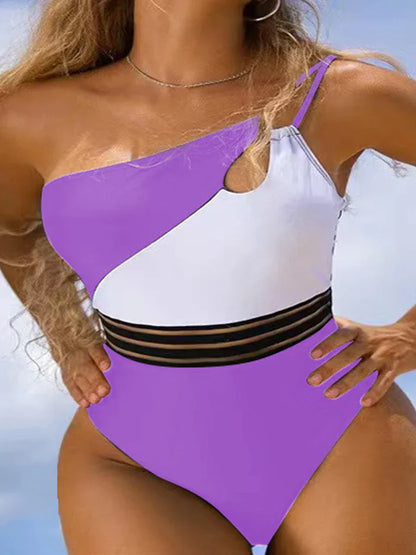 AD | Bikini baddräkt för kvinnor tygpanel patchwork kropp