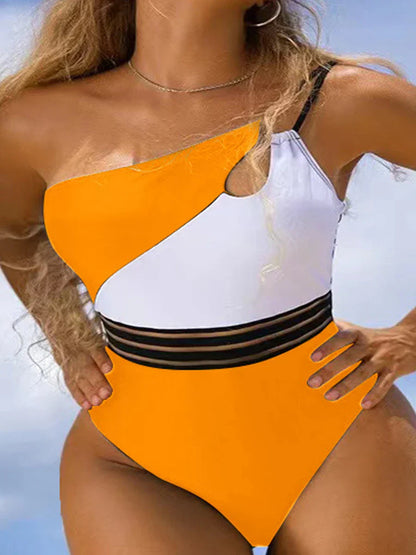 AD | Bikini baddräkt för kvinnor tygpanel patchwork kropp