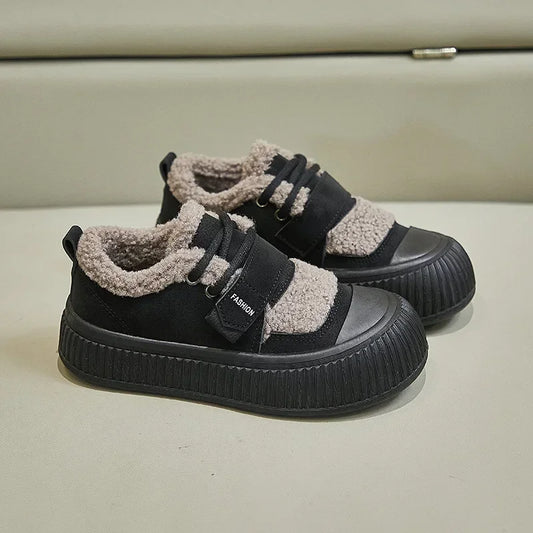 Winter Women's Keep Warm Platform Cotton Shoes Fashion Lace Up Low Top Sneakers for Women Outdoor Casual Plus Velvet Snow Boots