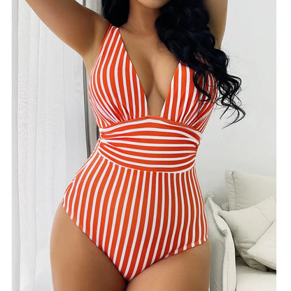 AD | Sommar Sexig randig one-piece