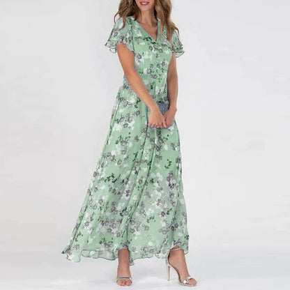 AD | Lång sommarklänning med blommigt mönster