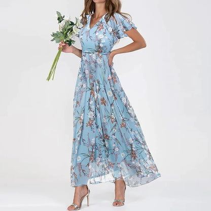 AD | Lång sommarklänning med blommigt mönster