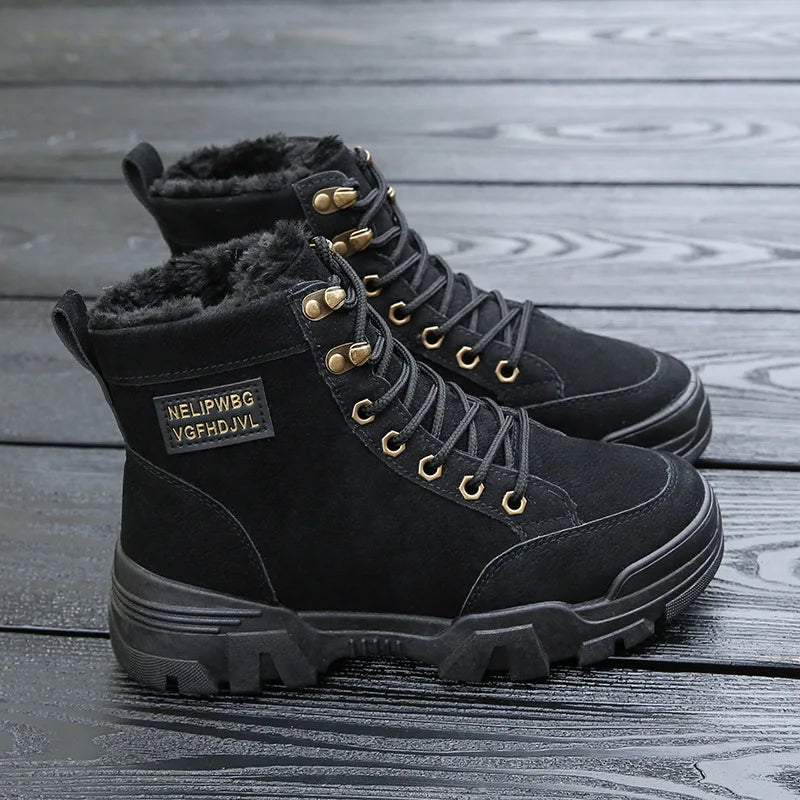 Winter Plus Velvet Women's Boots Thickened Warm Cotton Shoes Suede Thick Soled Non-slip Woman Sneakers Student Casual Snow Boots