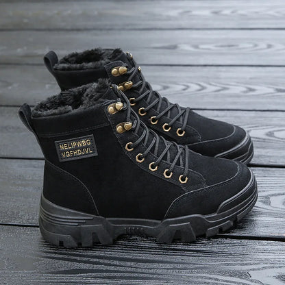 Winter Plus Velvet Women's Boots Thickened Warm Cotton Shoes Suede Thick Soled Non-slip Woman Sneakers Student Casual Snow Boots