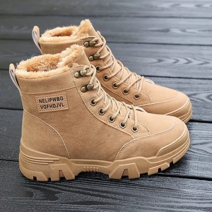 Winter Plus Velvet Women's Boots Thickened Warm Cotton Shoes Suede Thick Soled Non-slip Woman Sneakers Student Casual Snow Boots