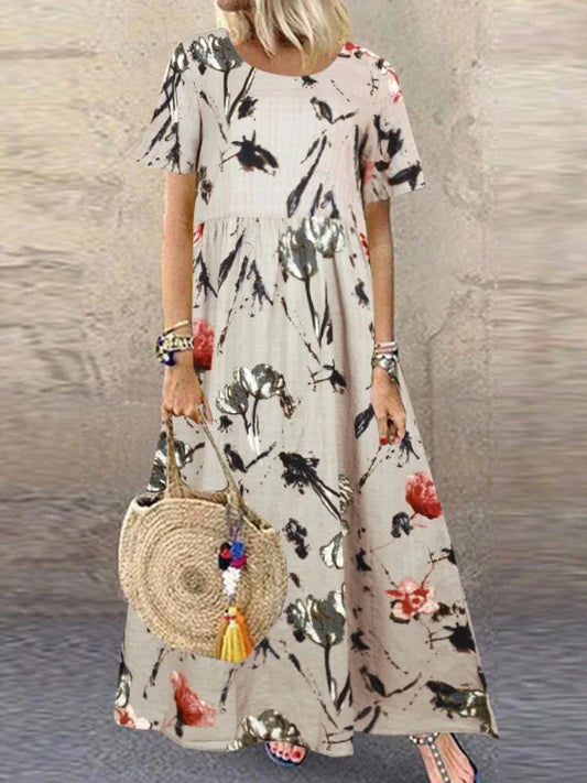 AD - Boho chic blommig maxiklänning