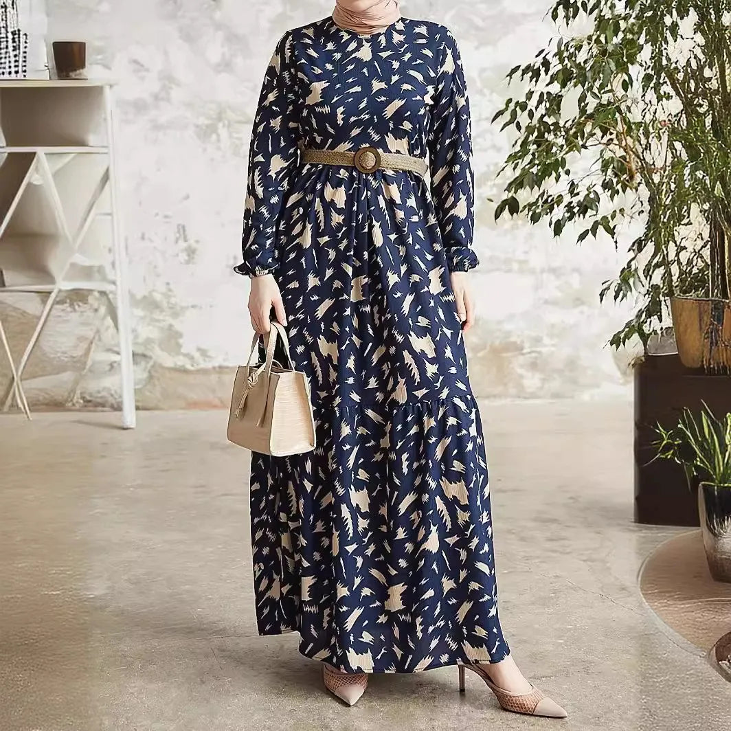 AD | Elegant långklänning med tryck