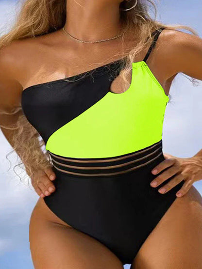 AD | Bikini baddräkt för kvinnor tygpanel patchwork kropp