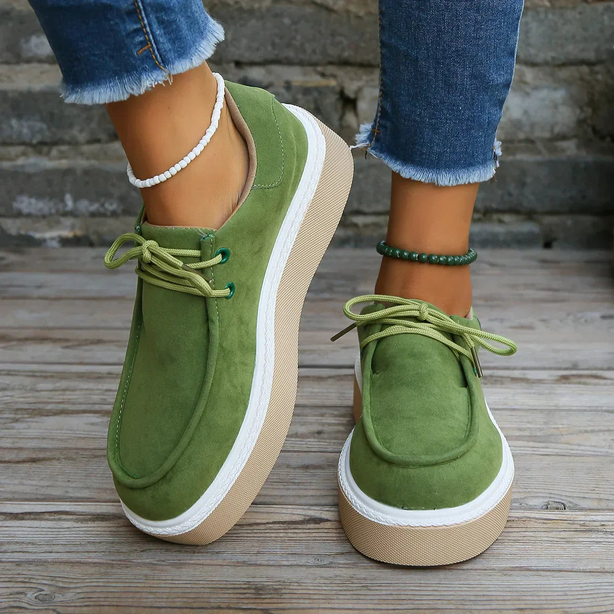 AD | Casual sneakers med plattform i mocka