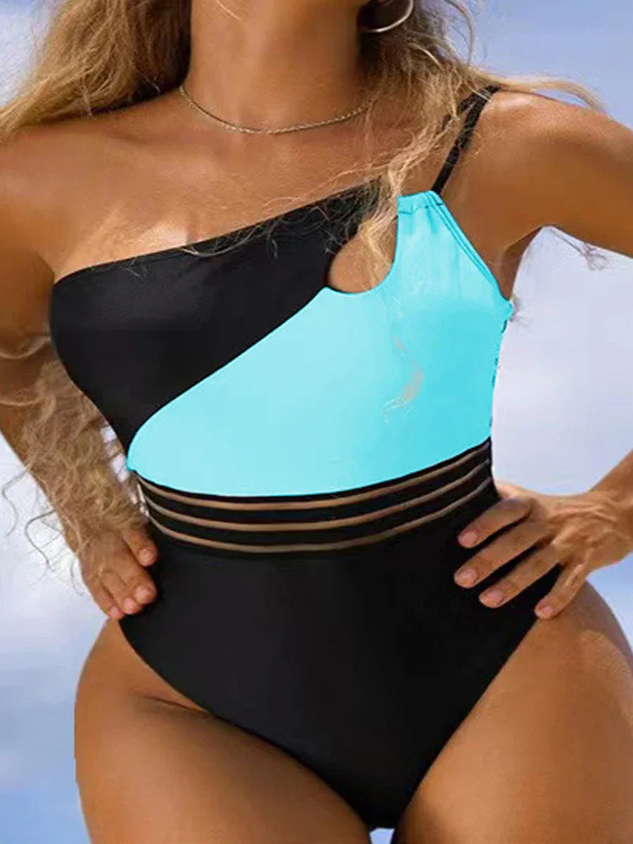 AD | Bikini baddräkt för kvinnor tygpanel patchwork kropp