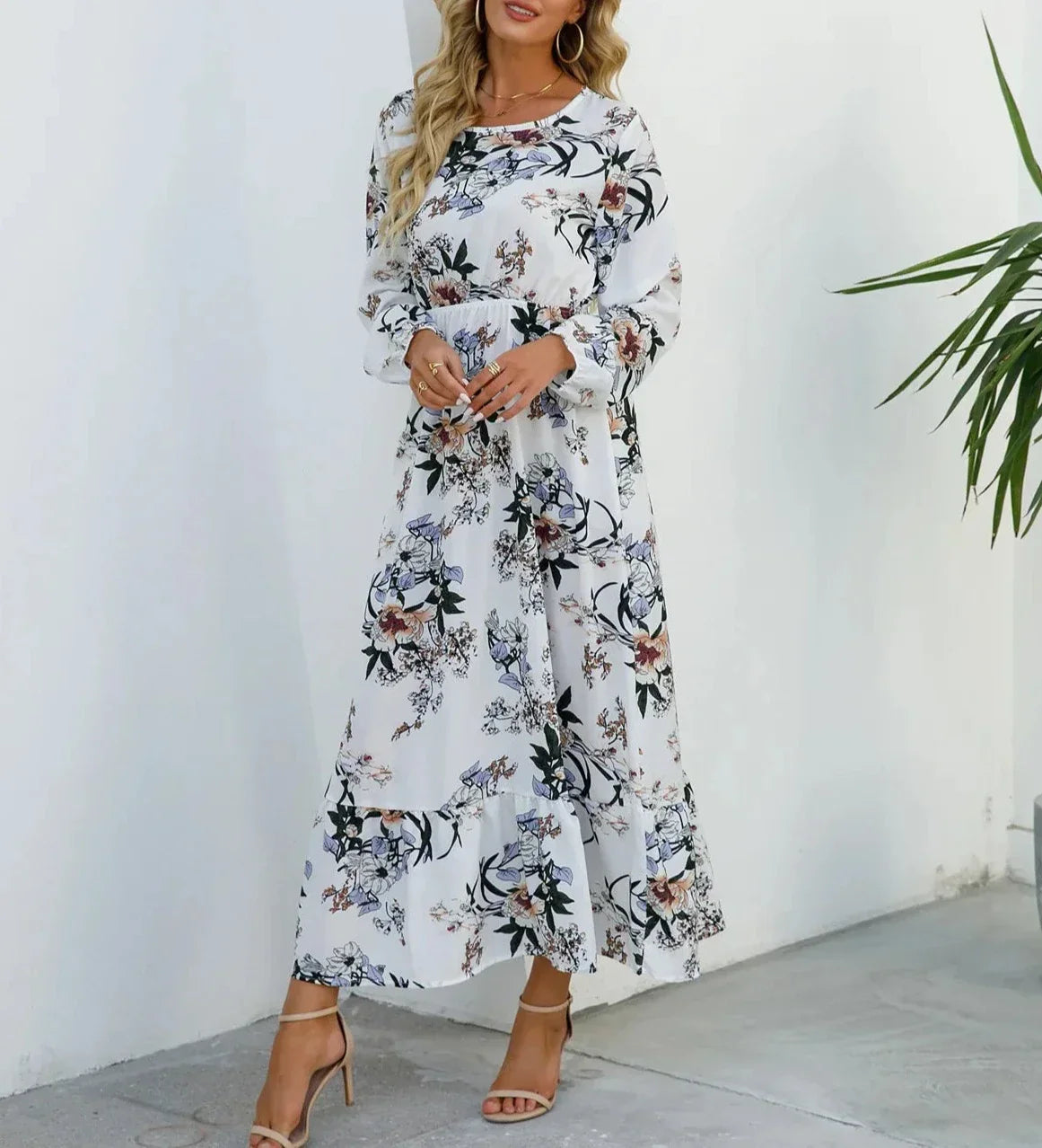 AD - Floral Elegance klänning med midja