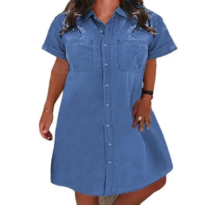 AD - Avslappnad klänning i denim
