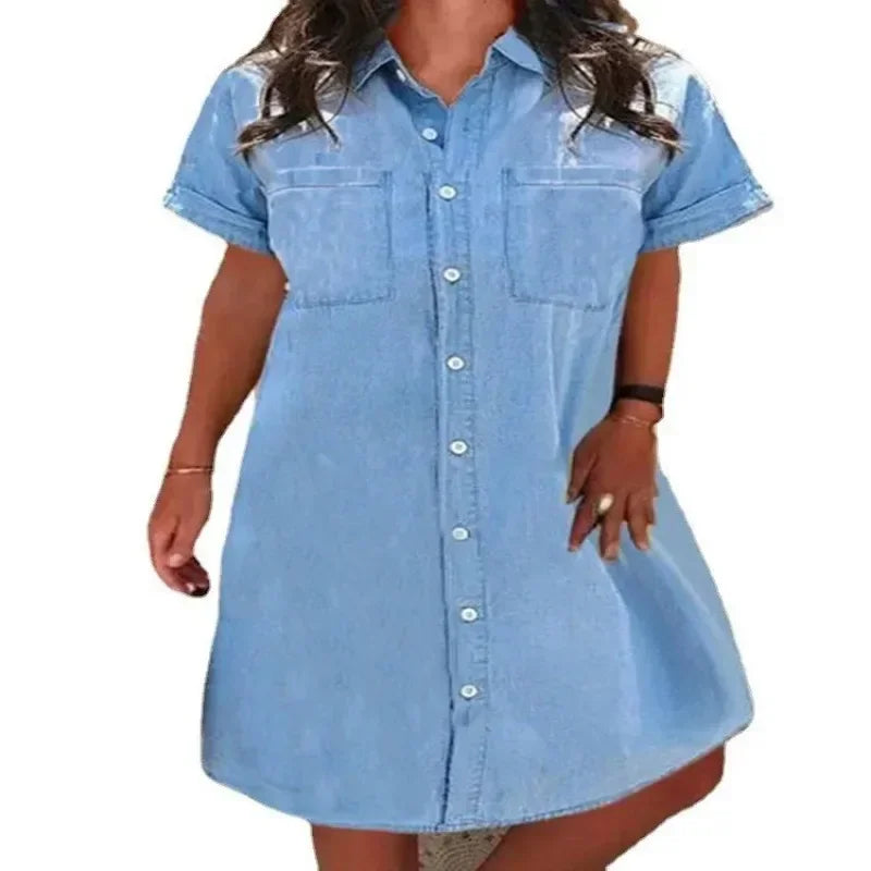 AD - Avslappnad klänning i denim