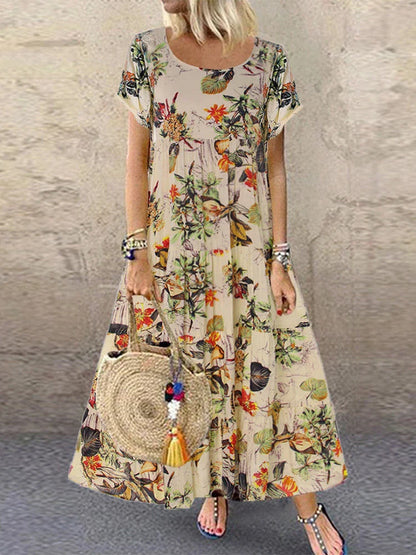 AD - Boho chic blommig maxiklänning