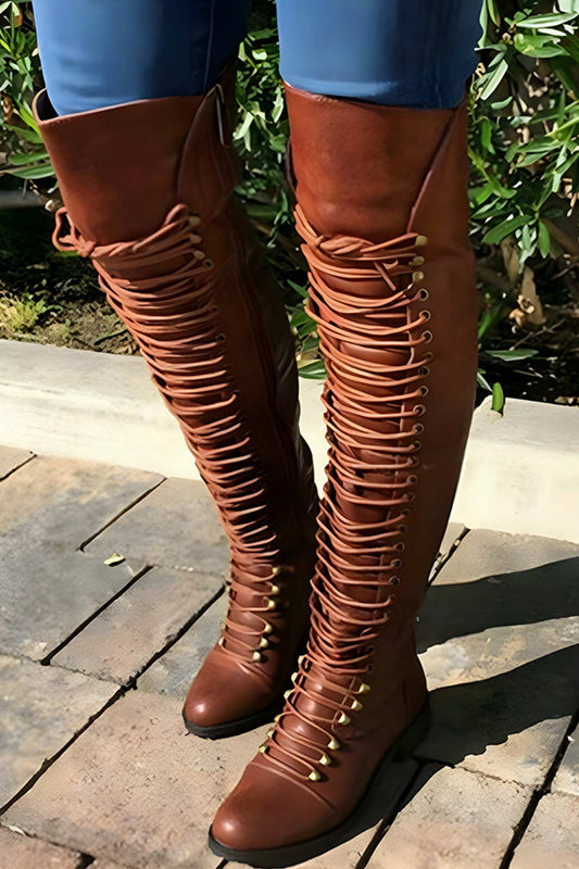 AD | Over-the-knee-stövlar med snörning