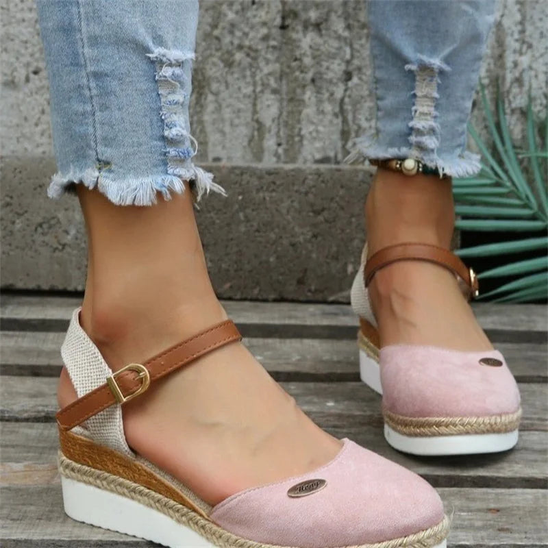 AD | Wedge-sandaler med stängd tådel