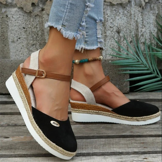 AD | Wedge-sandaler med stängd tådel